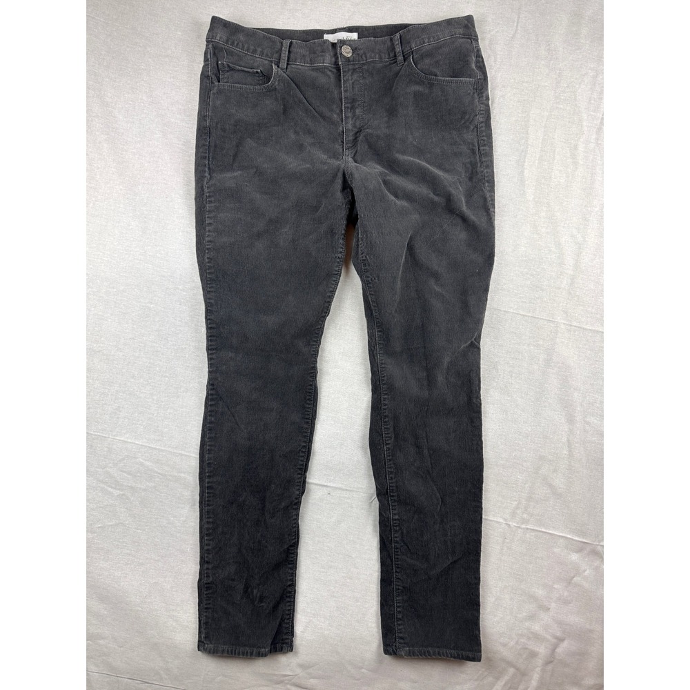 Ann Taylor‎ LOFT Modern Skinny Corduroy Pants Gray Size 12 31 Charcoal Mens